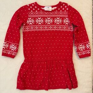 Red Snowflake Pattern Sweater Dress